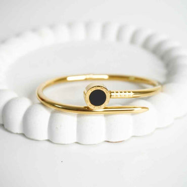 Noir Enamel Open Cuff Bracelet