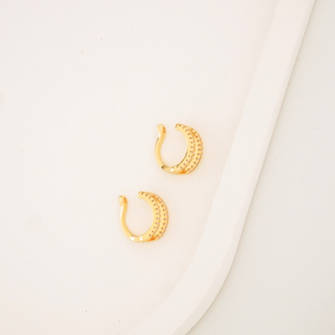 Luxe Bar Ear Cuff with zircon accents in 18K gold plating – anti-tarnish, waterproof & no piercing needed – Ashara Jewels