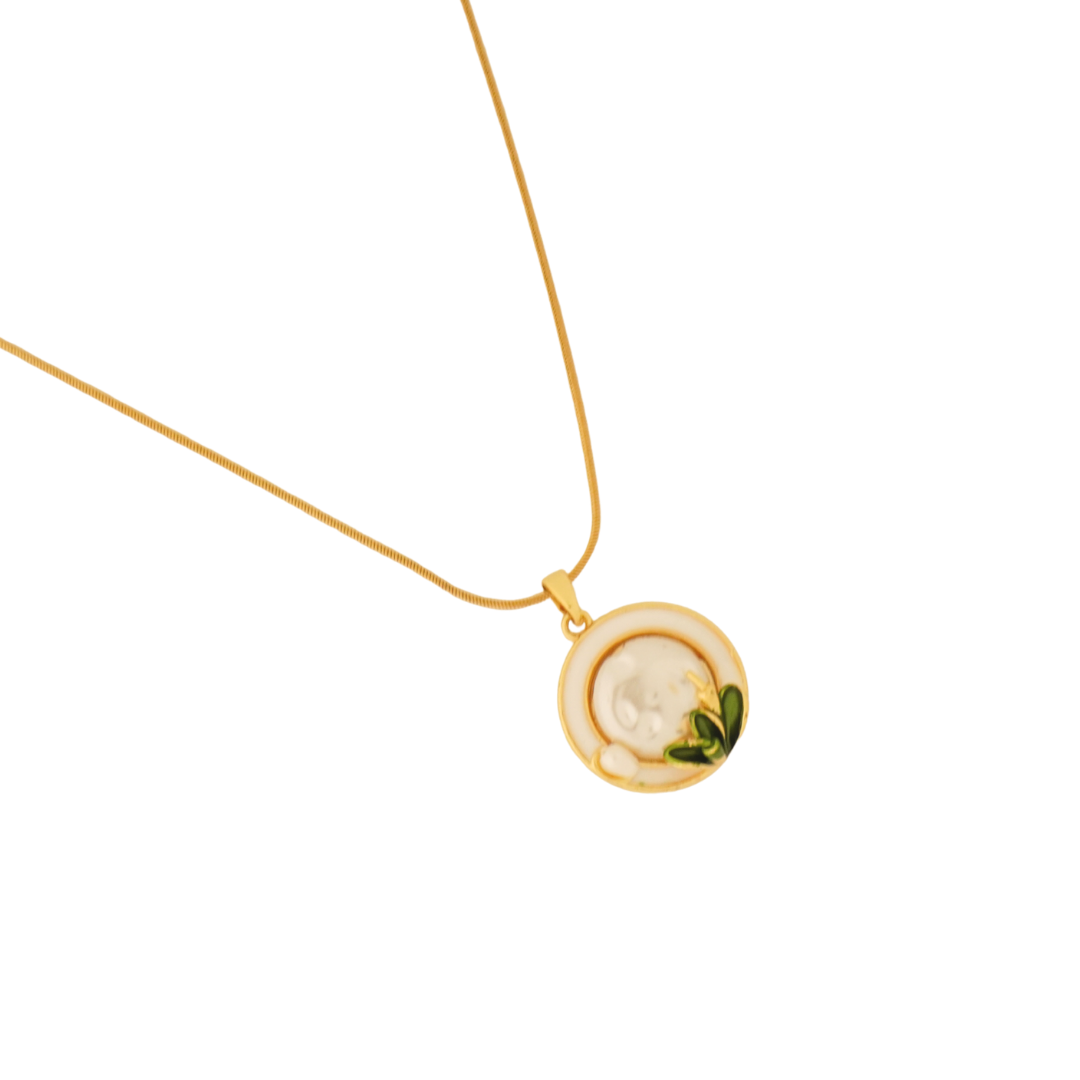 Ashara Circle of Bloom Pendant – 18K Gold-Plated