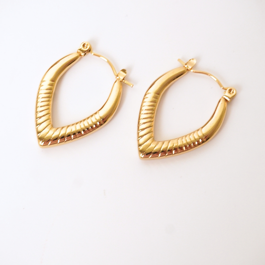 Golden Ember Hoops | 18k Gold-Plated Waterproof Earrings – Ashara Jewels