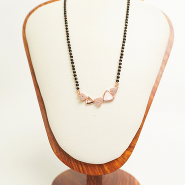 Ashara Trio Spark Mangalsutra – 18K Rose Gold Plated, Anti-Tarnish