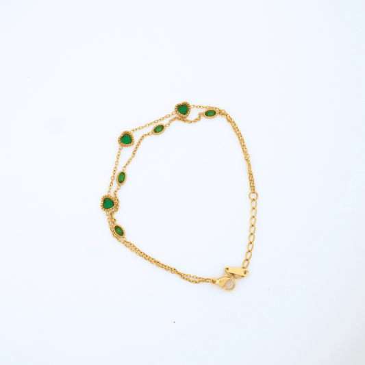 Ashara Emerald Droplet Bracelet