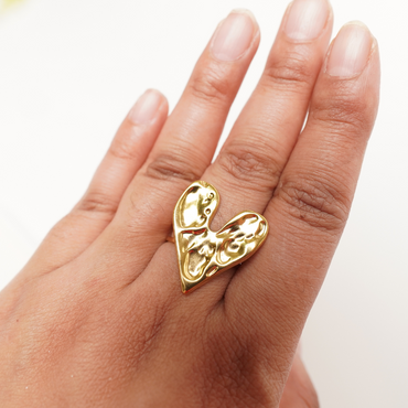 Ashara Abstract Heart Statement Ring |Adjustable