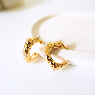 Ashara Royal Bloom Hoops – 18K Gold-Plated