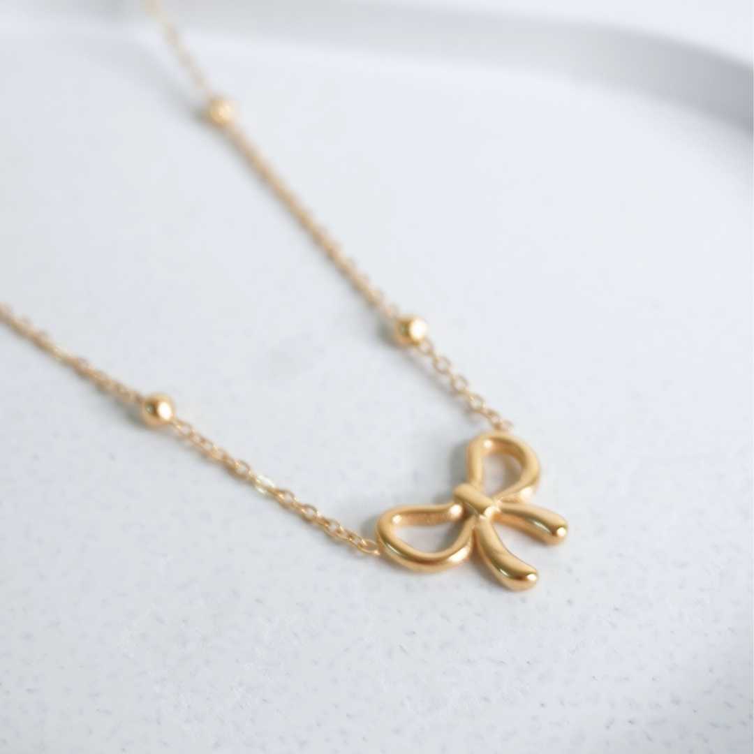 Golden Bow Necklace