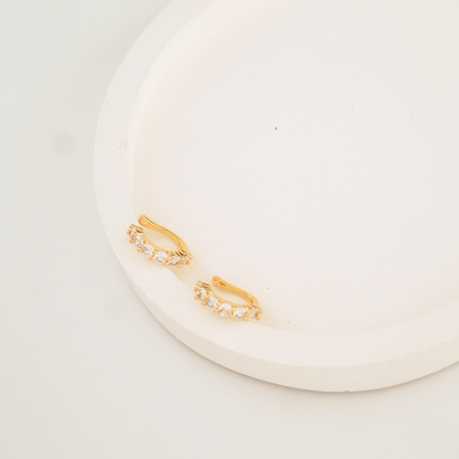 Celeste Cluster Zircon Ear Cuff – No Piercing, Gold Plated | Ashara Jewels