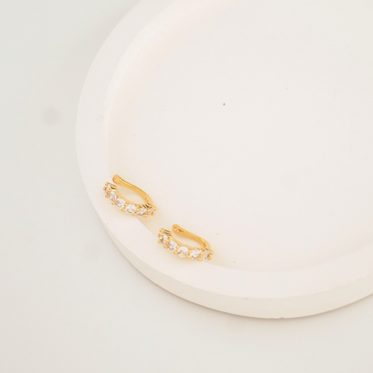 Celeste Cluster Zircon Ear Cuff – No Piercing, Gold Plated | Ashara Jewels
