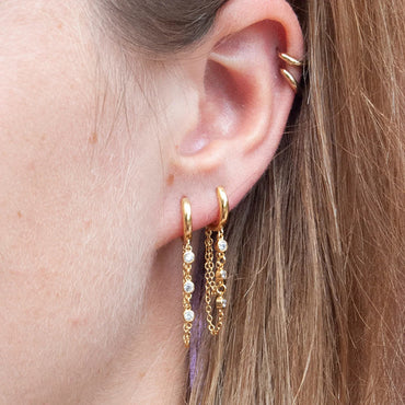 Ashara Celeste Chain Huggie Earrings