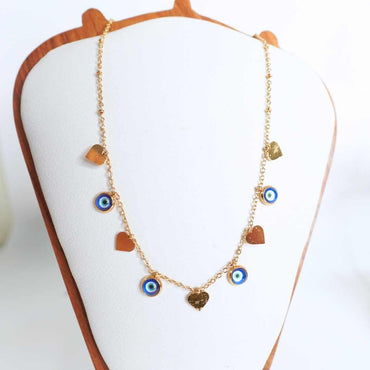 Amara Evil Eye & Heart Necklace