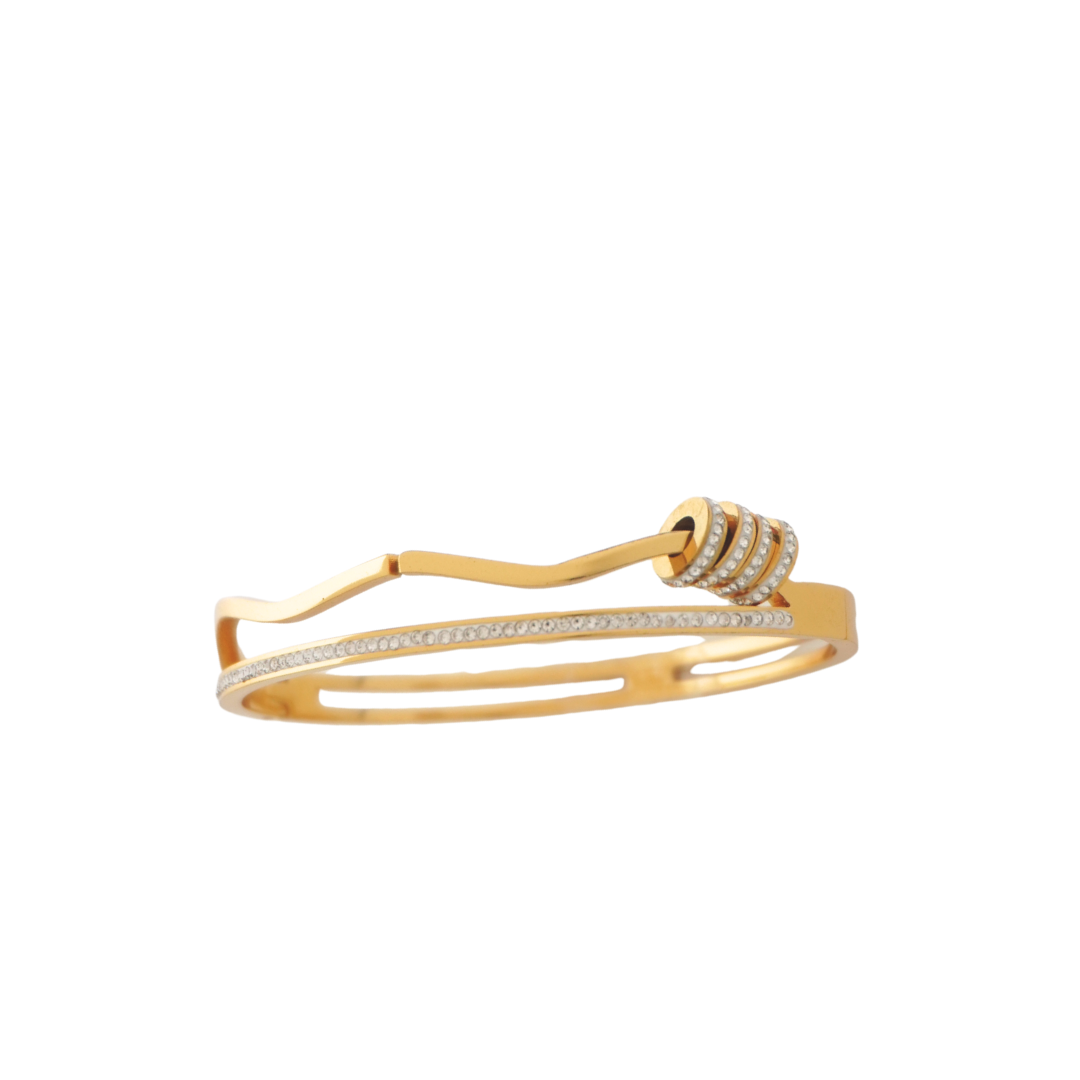 Curve & Clutch Bangle | 18K Gold Waterproof Nail-Inspired Bracelet – Ashara Jewels
