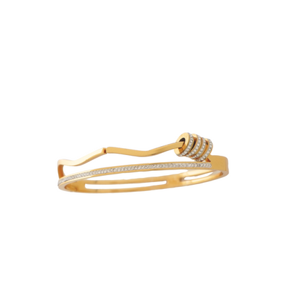 Curve & Clutch Bangle | 18K Gold Waterproof Nail-Inspired Bracelet – Ashara Jewels