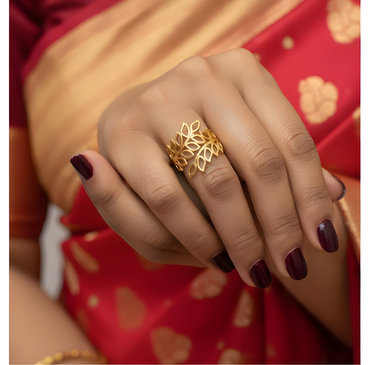 Elysia Leaf Adjustable Ring