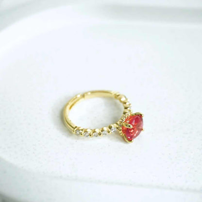 Radiant Red Solitaire CZ Ring