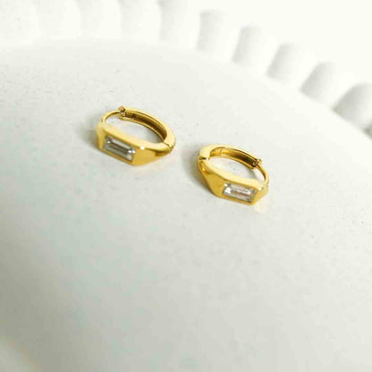 Golden Baguette Hoop Earrings