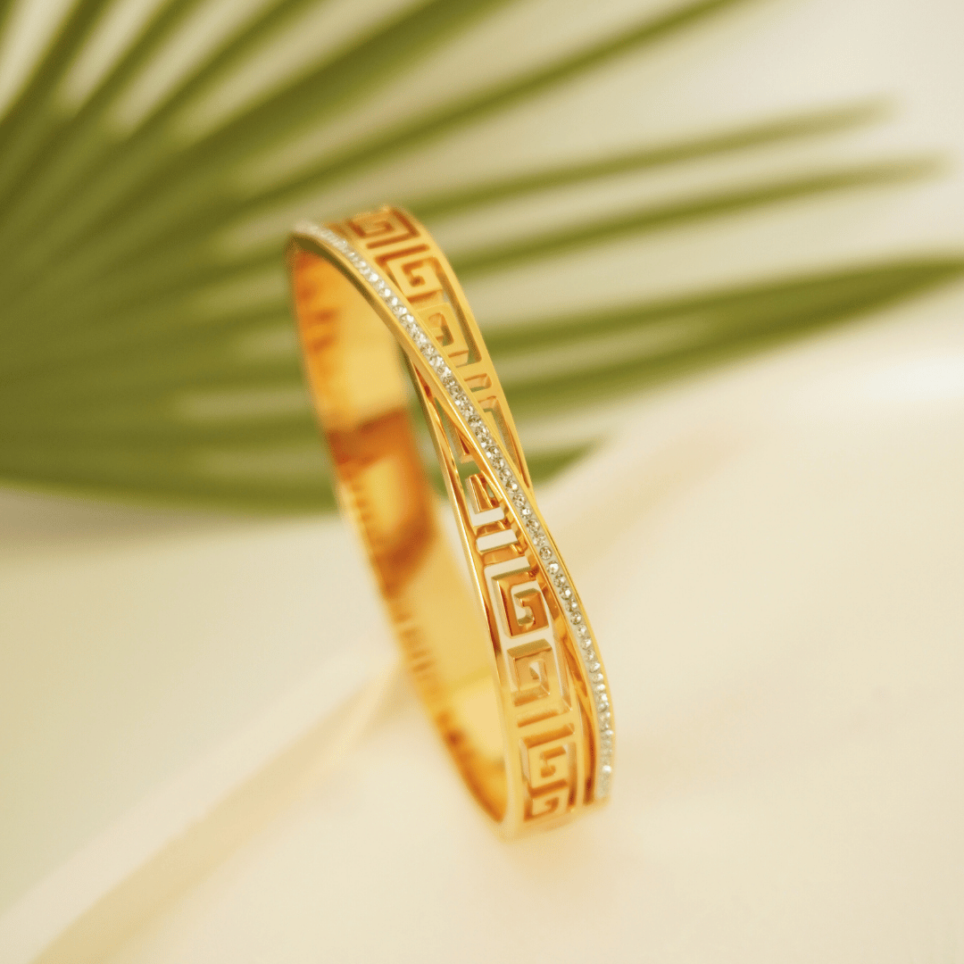 Ashara Athena Greek Key Bangle - Regular & Tiny Size