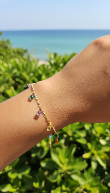 Rainbow Droplets Charm Bracelet