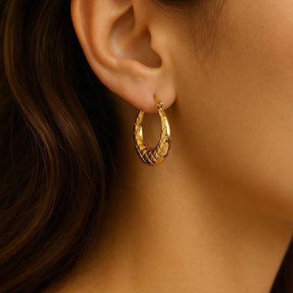 Aurielle Textured Hoop Earrings