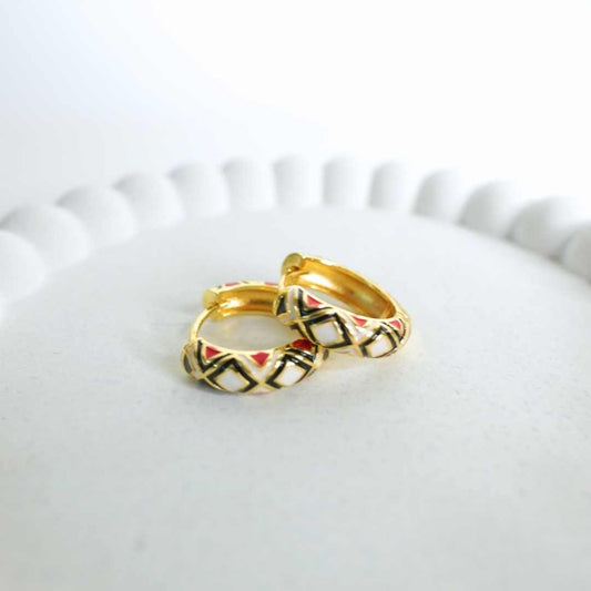 Noir Mosaic Hoops