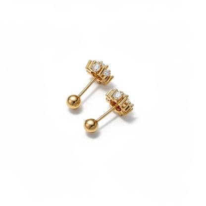 Floral Cluster Ball Back Stud Earrings