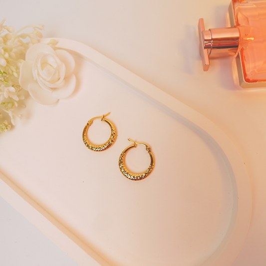 Zarina Hoops – 18K Gold-Plated Textured Hoop Earrings