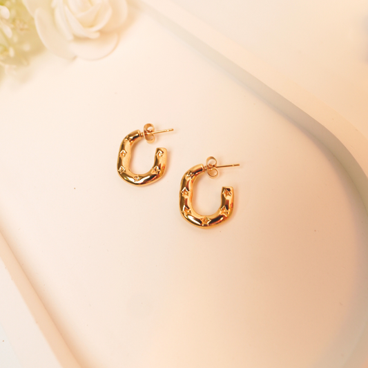 Molten Loop Hoops – 18k Gold Plated Sculptural Waterproof Earrings