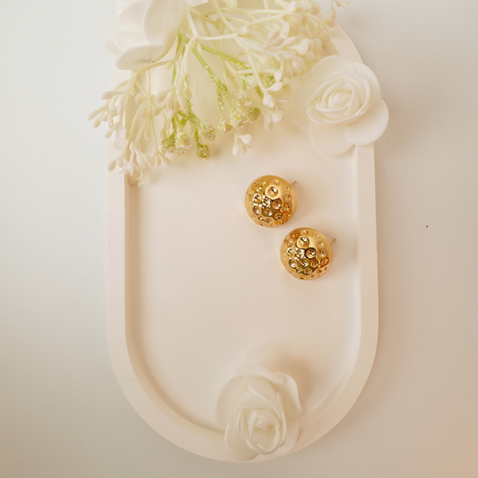 Lunar Lux Studs – 18k Gold Plated, Waterproof Statement Stud Earrings