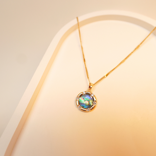 Moonlit Bloom Iridescent Necklace