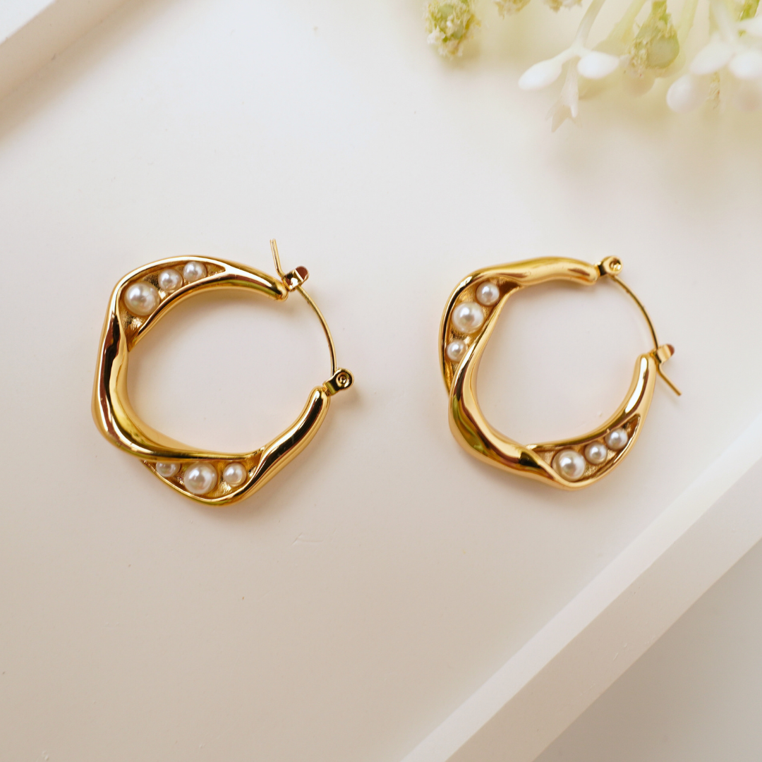Ashara Pearl Dew Hoops