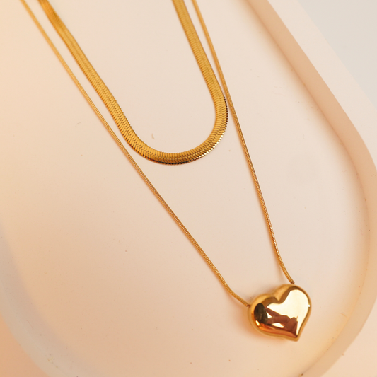 GlowHeart Layered Heart Necklace