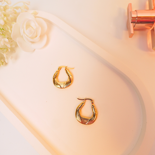 Braided Beam Hoops – 18k Gold Plated Woven Vintage-Style Hoops