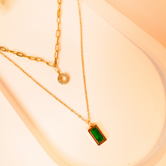Emerald Muse Layered Necklace