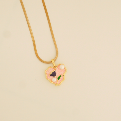 Ashara Blush Bloom Pendant – 18K Gold-Plated