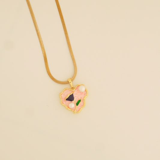Ashara Blush Bloom Pendant – 18K Gold-Plated