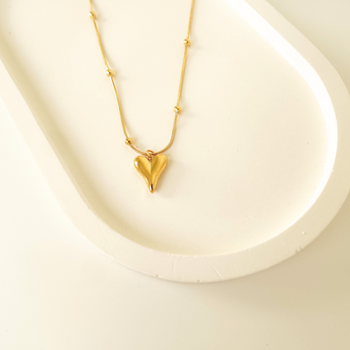 Ashara Melted Heart Necklace – 18K gold-plated stainless steel necklace