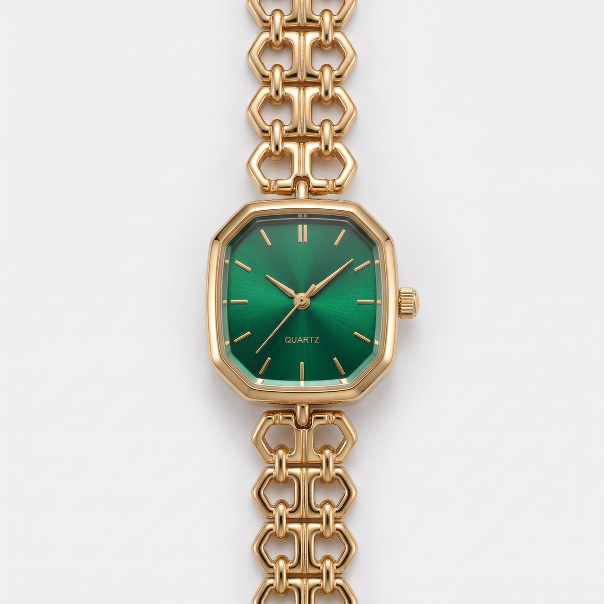 Emerald Éclat Luxury Watch – 18K gold plated, view 2