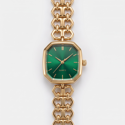 Emerald Éclat Luxury Watch – 18K gold plated, view 2