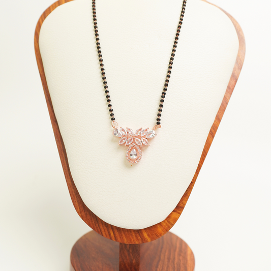 Ashara Petal Glow Mangalsutra – 18K Rose Gold Plated, Anti-Tarnish