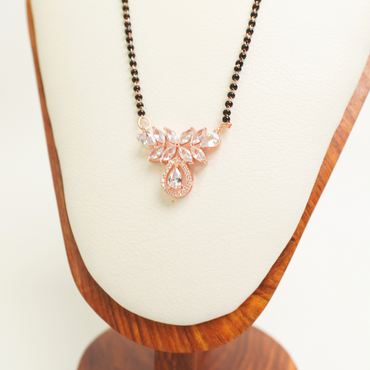Ashara Petal Glow Mangalsutra – 18K Rose Gold Plated, Anti-Tarnish