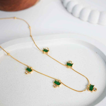 Emerald Luxe 18K Gold-Plated Station Necklace