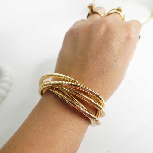Serpentina Coil Cuff – 18K gold-plated stainless steel cuff bracelet
