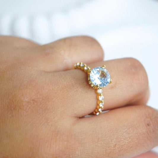 Crystal Glow Solitaire Ring