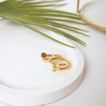 Ashara Crystal Nail Wrap Ring