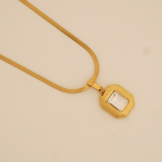 PrismBold Pendant Necklace – Minimalist Crystal Gold-Plated Necklace | Ashara Jewels