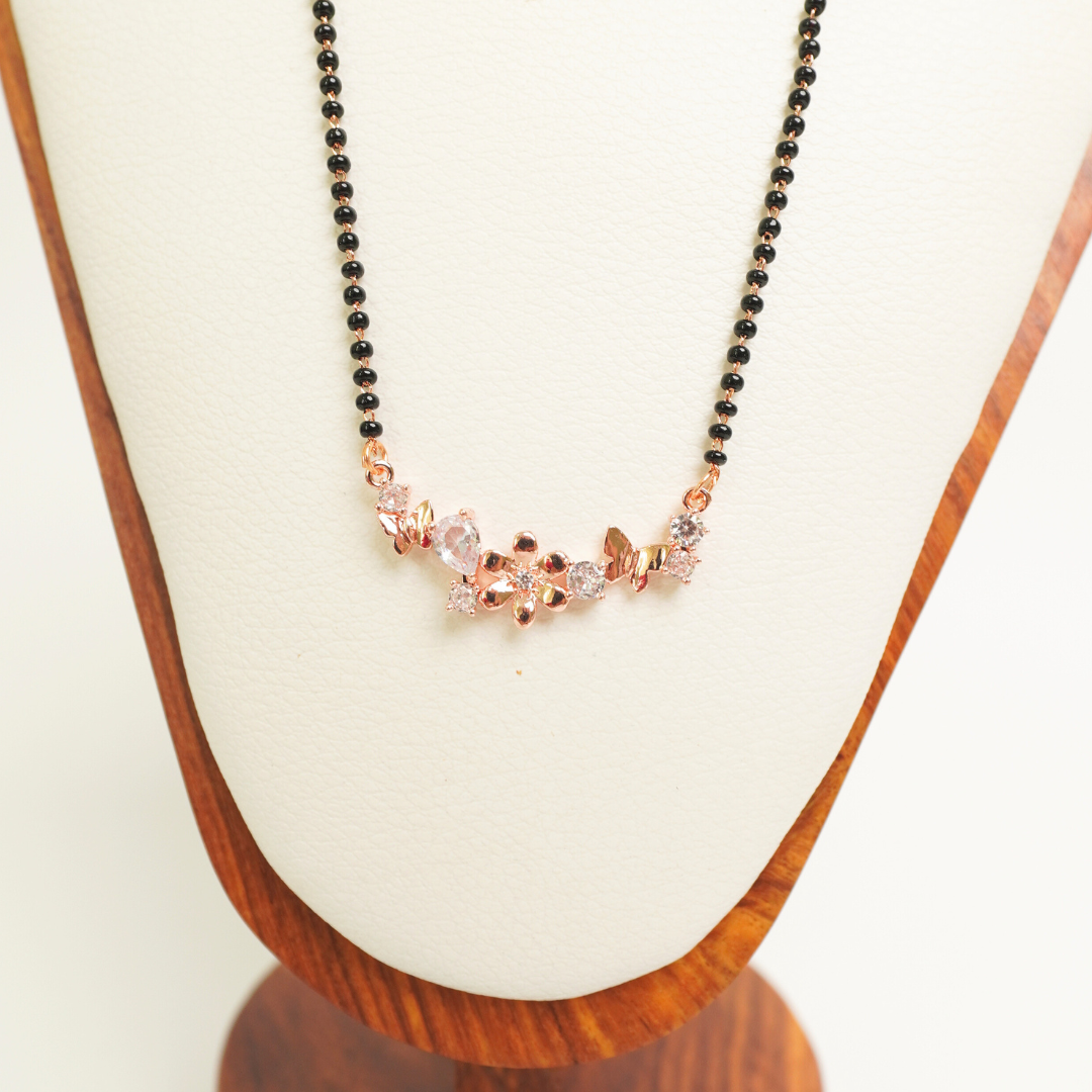Ashara Gleam Vine Mangalsutra – 18K Rose Gold Plated, Anti-Tarnish