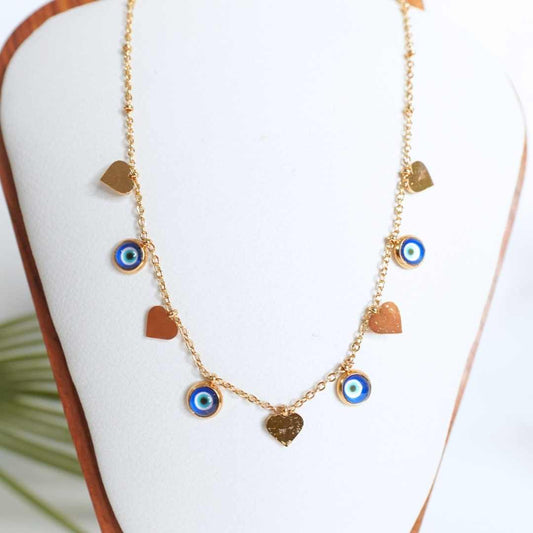 Amara Evil Eye & Heart Necklace