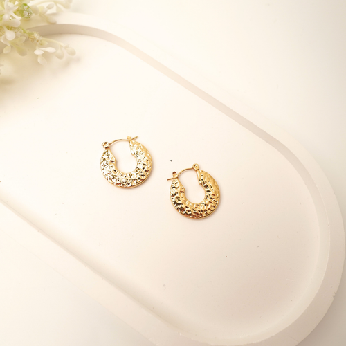 Ashara Gilded Dusk Hoops – 18K gold-plated stainless steel hoop earrings
