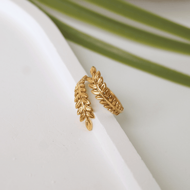 Ashara Golden Leaf Wrap Ring
