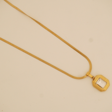 PrismBold Pendant Necklace – Minimalist Crystal Gold-Plated Necklace | Ashara Jewels