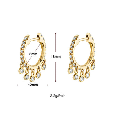 Ashara Crystal Fringe Hoops