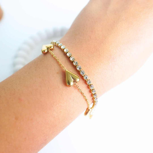Amara Heart & Crystal Bracelet